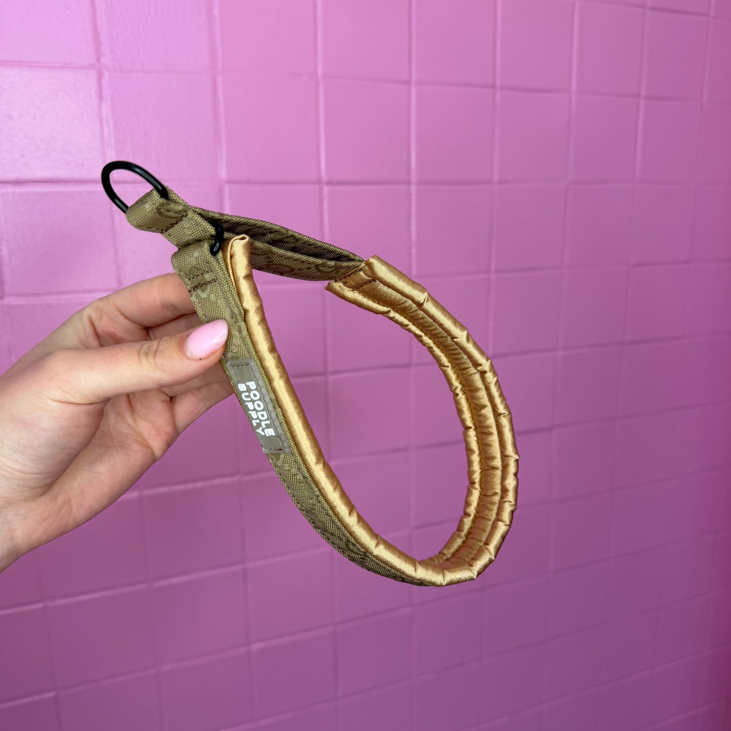 Poodle Mania Fluffy Martingale Satin Collar Italian Designer Beige