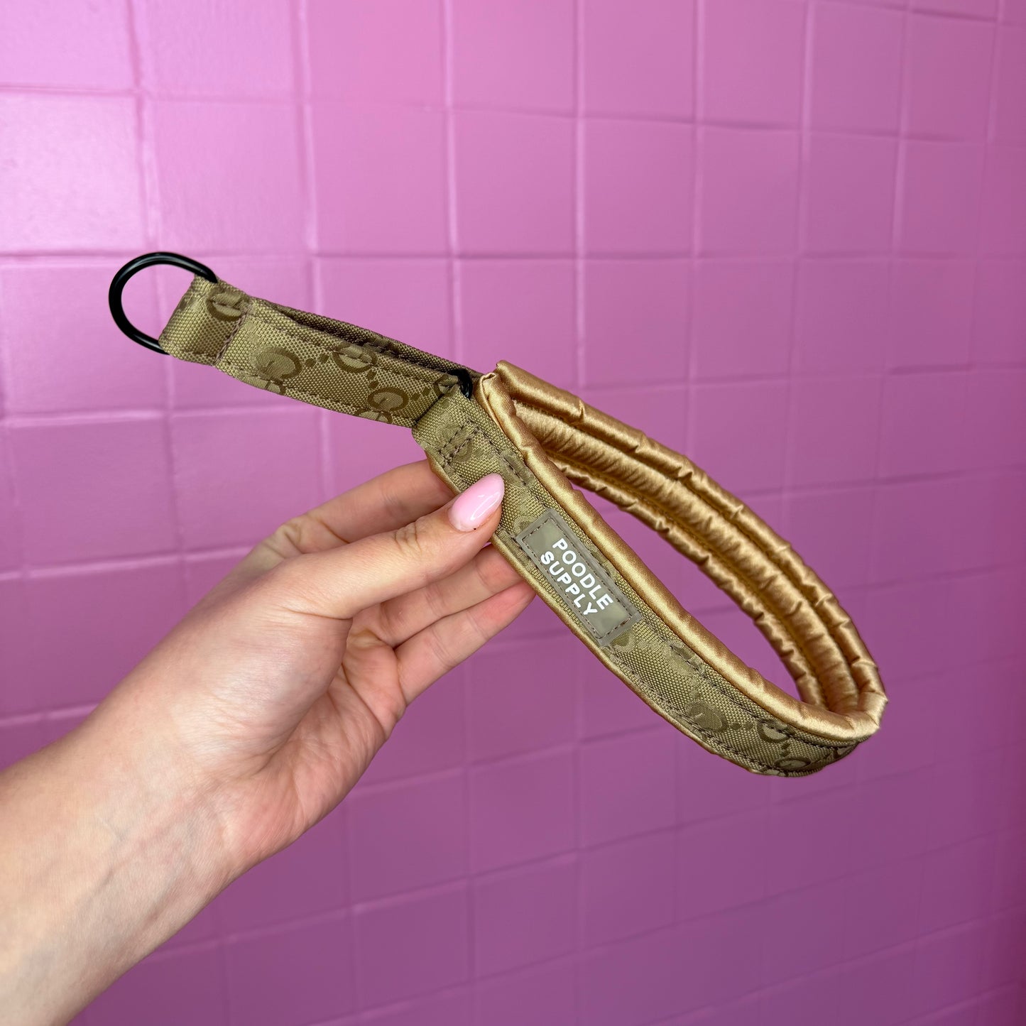 Poodle Mania Fluffy Martingale Satin Collar Italian Designer Beige