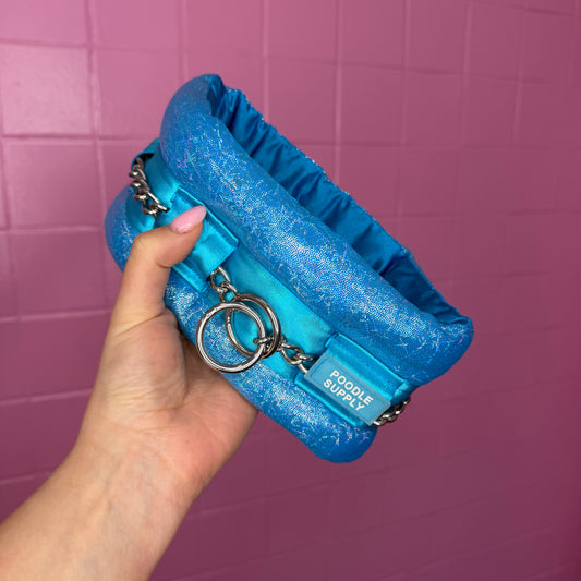 Fluffy Chain Collar - Electric Turquoise