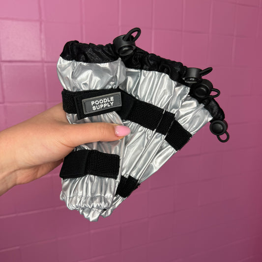 Poodle Supply Set 4 Leg Protectors Toy/ Miniature/ Medium Silver
