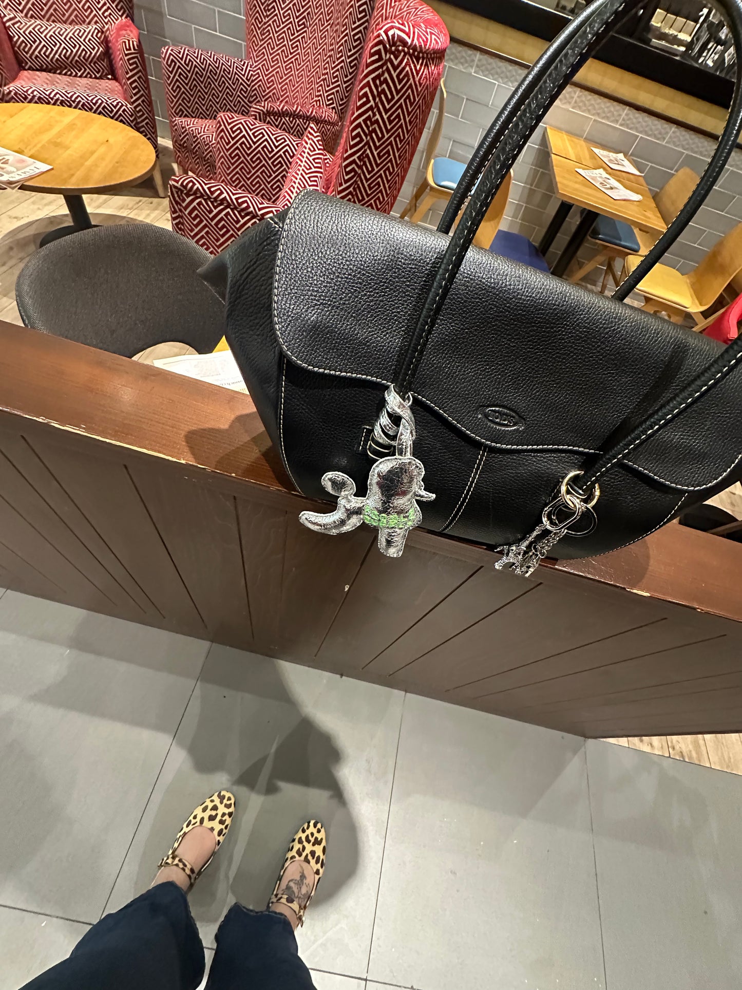 Poodle Charm Silver Blue 005