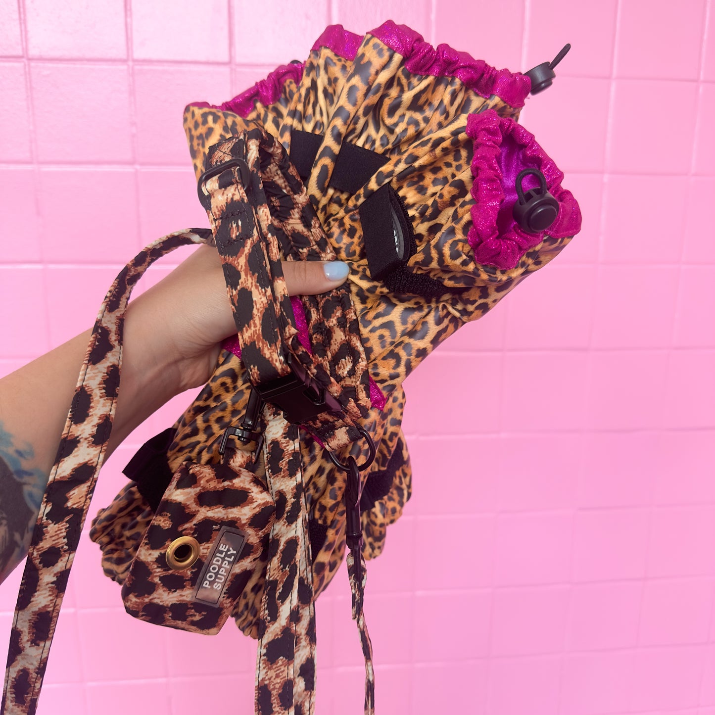 Poodle Supply Set 4 Leg Protectors Dragonfruit Full Leopard Limited Edition