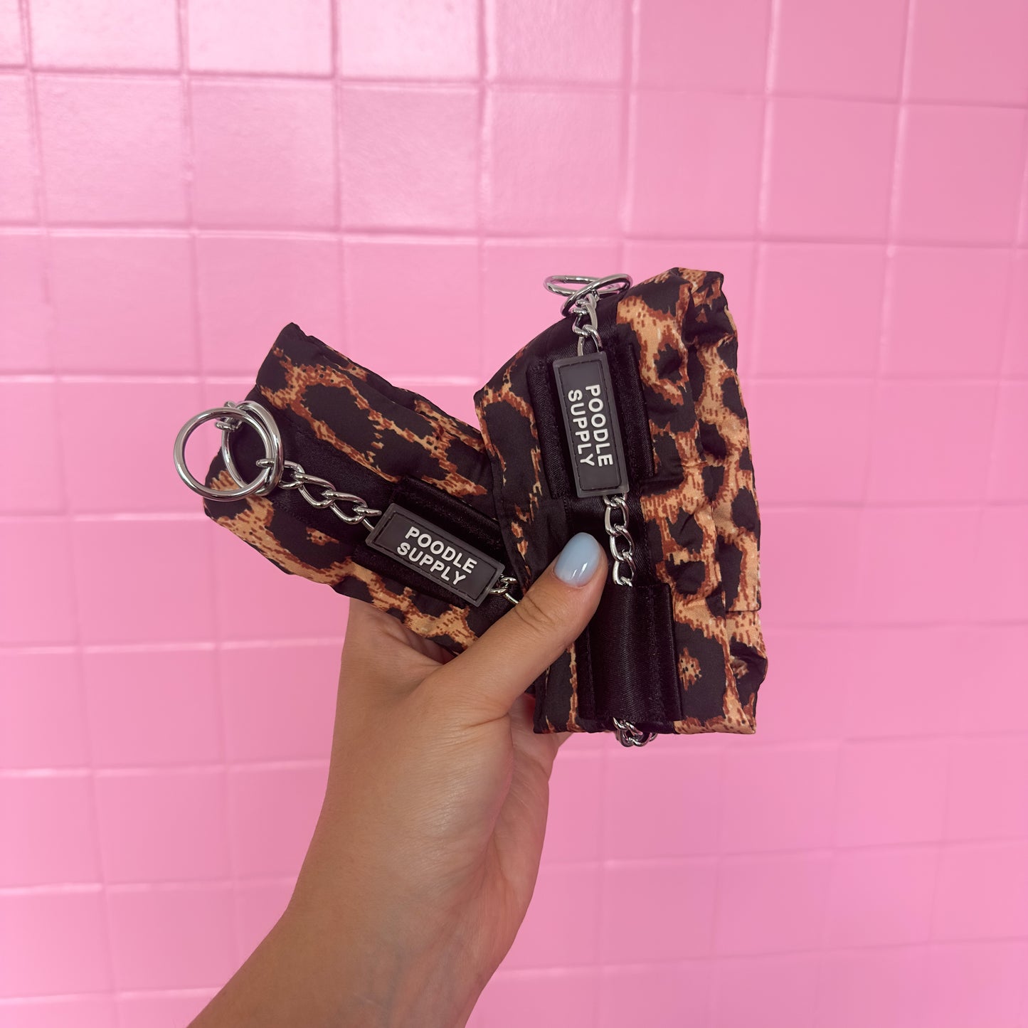 Fluffy Chain Collar Leopard Supply - Toy/ Miniature/ Medium