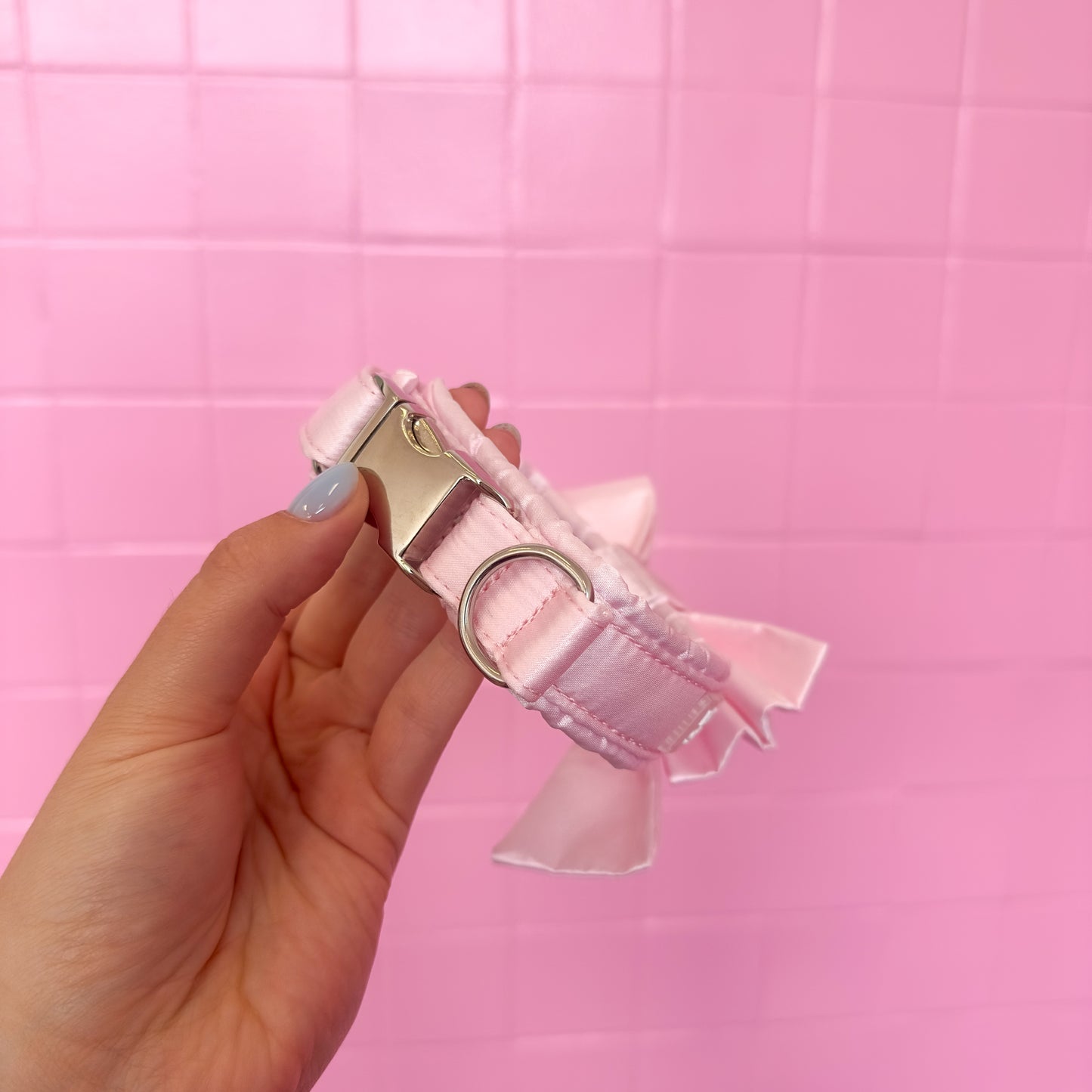 Fluffy Buckle Collar Blush w/ Removable Bow