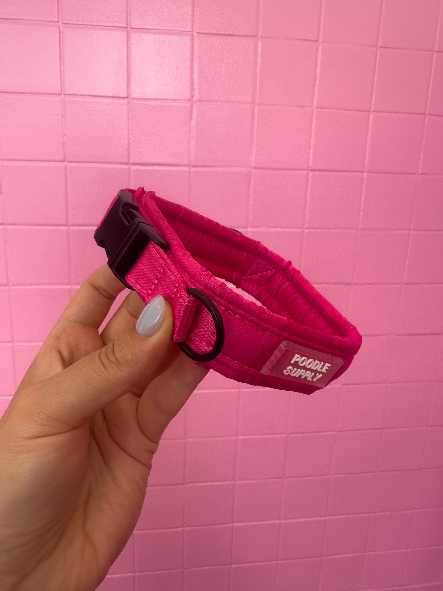 Fluffy Buckle Collar Magenta