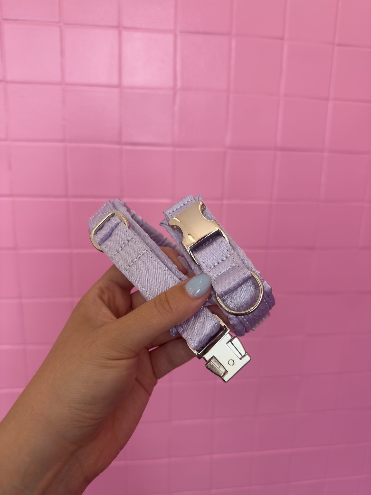 Fluffy Buckle Collar Lilac Rush