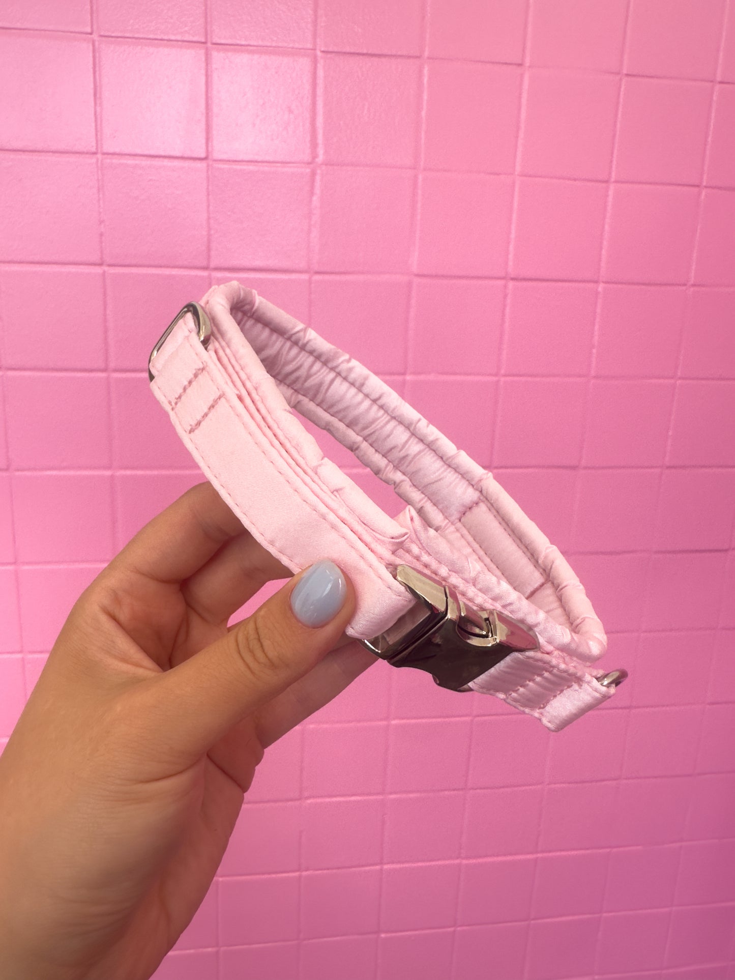 Fluffy Buckle Collar Blush w/ Removable Bow