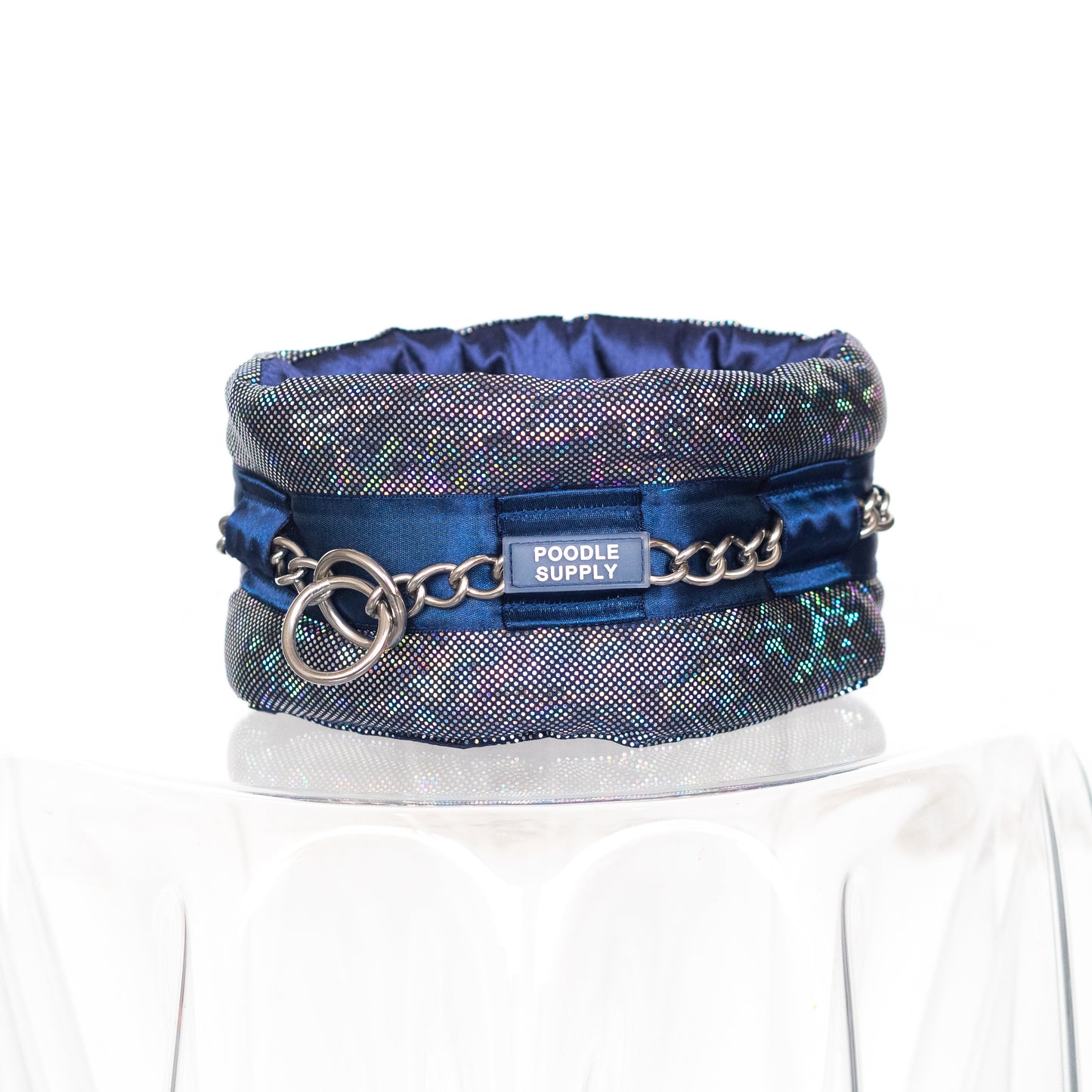 Fluffy Chain Collar Holographic Midnight