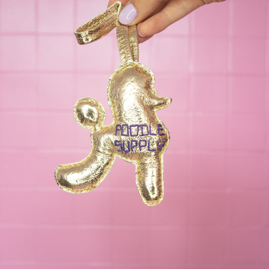 Poodle Charm Gold Purple 011