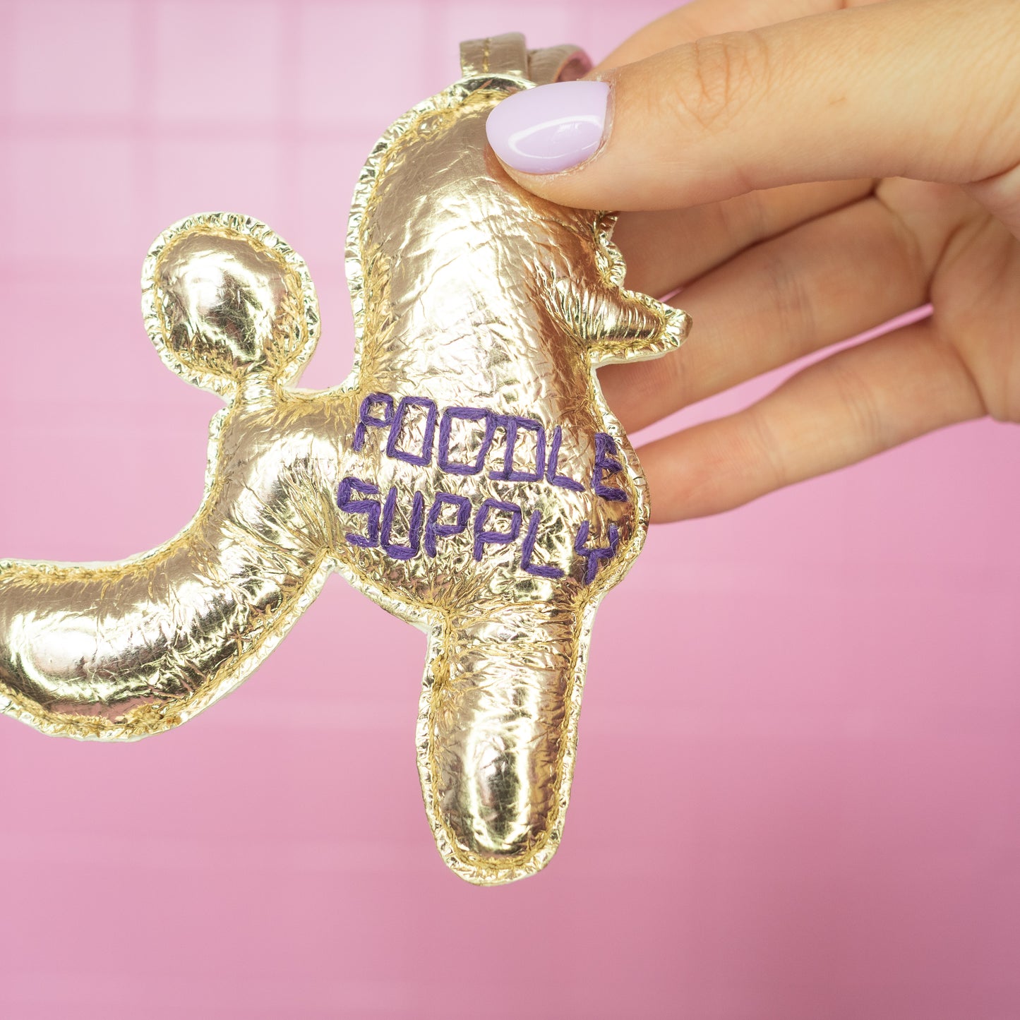 Poodle Charm Gold Purple 011