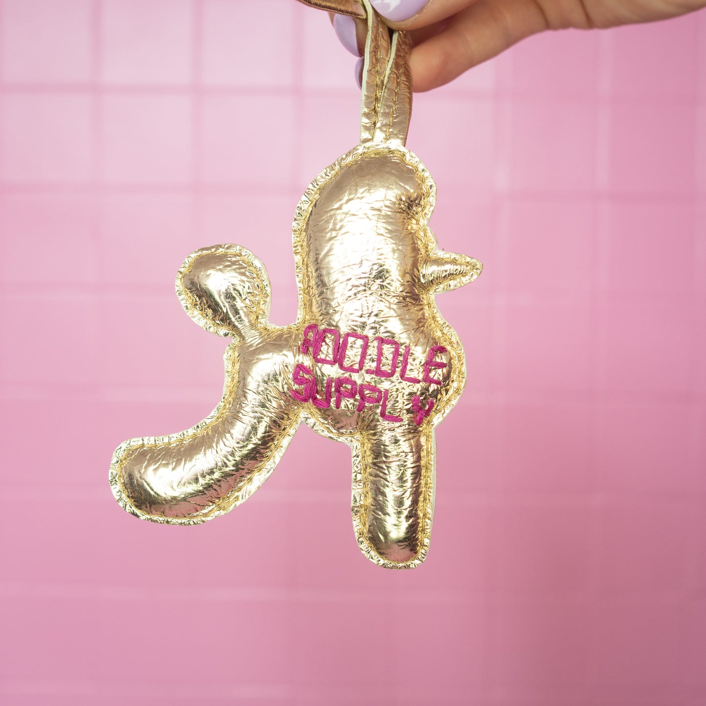 Poodle Charm Gold Plum 009