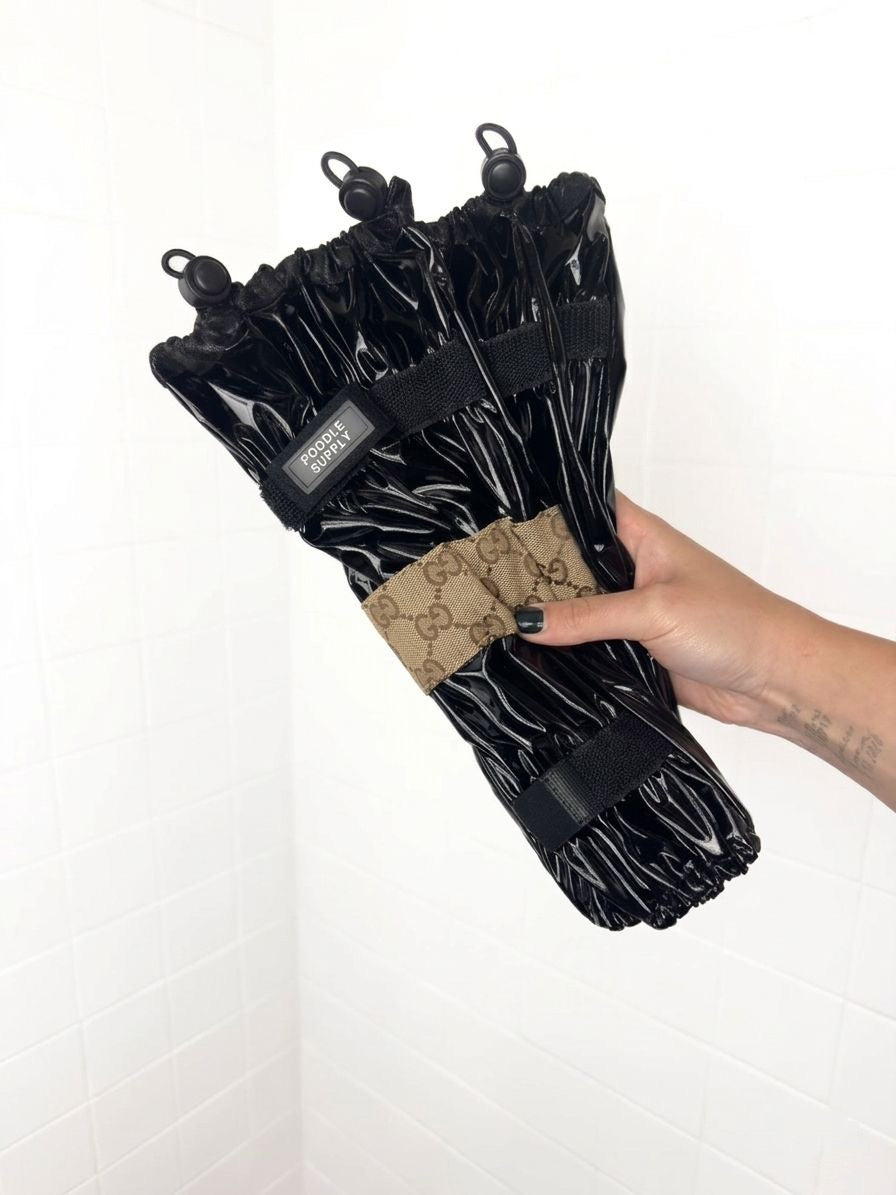 Poodle Supply Set 4 Leg Protectors Italian Designer Black